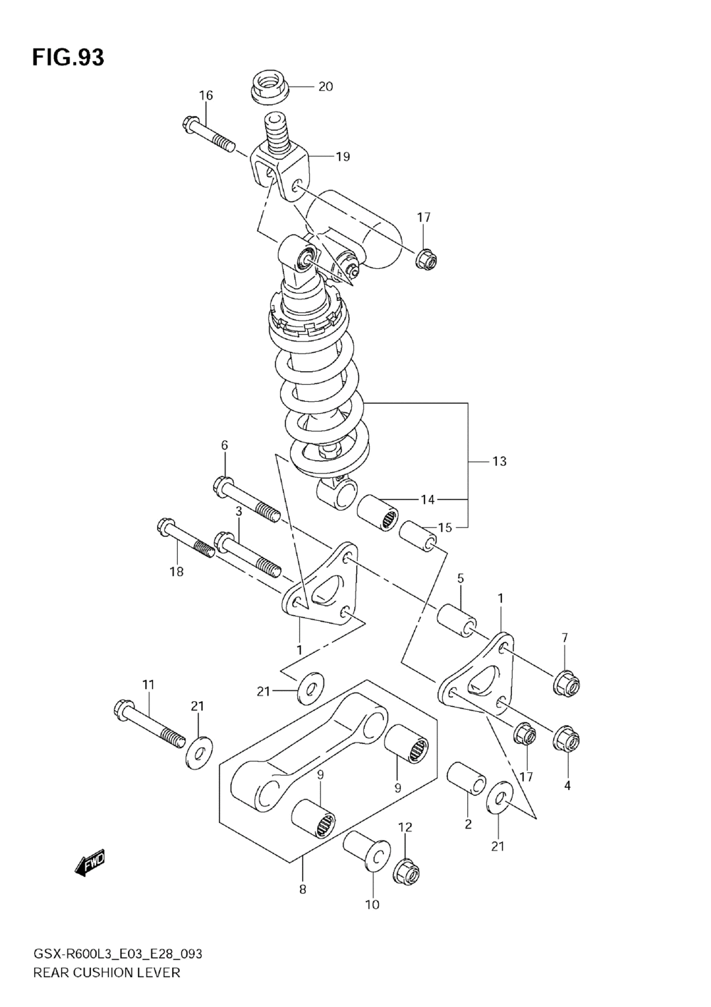 Rear cushion lever (gsx-r600l3 e28)