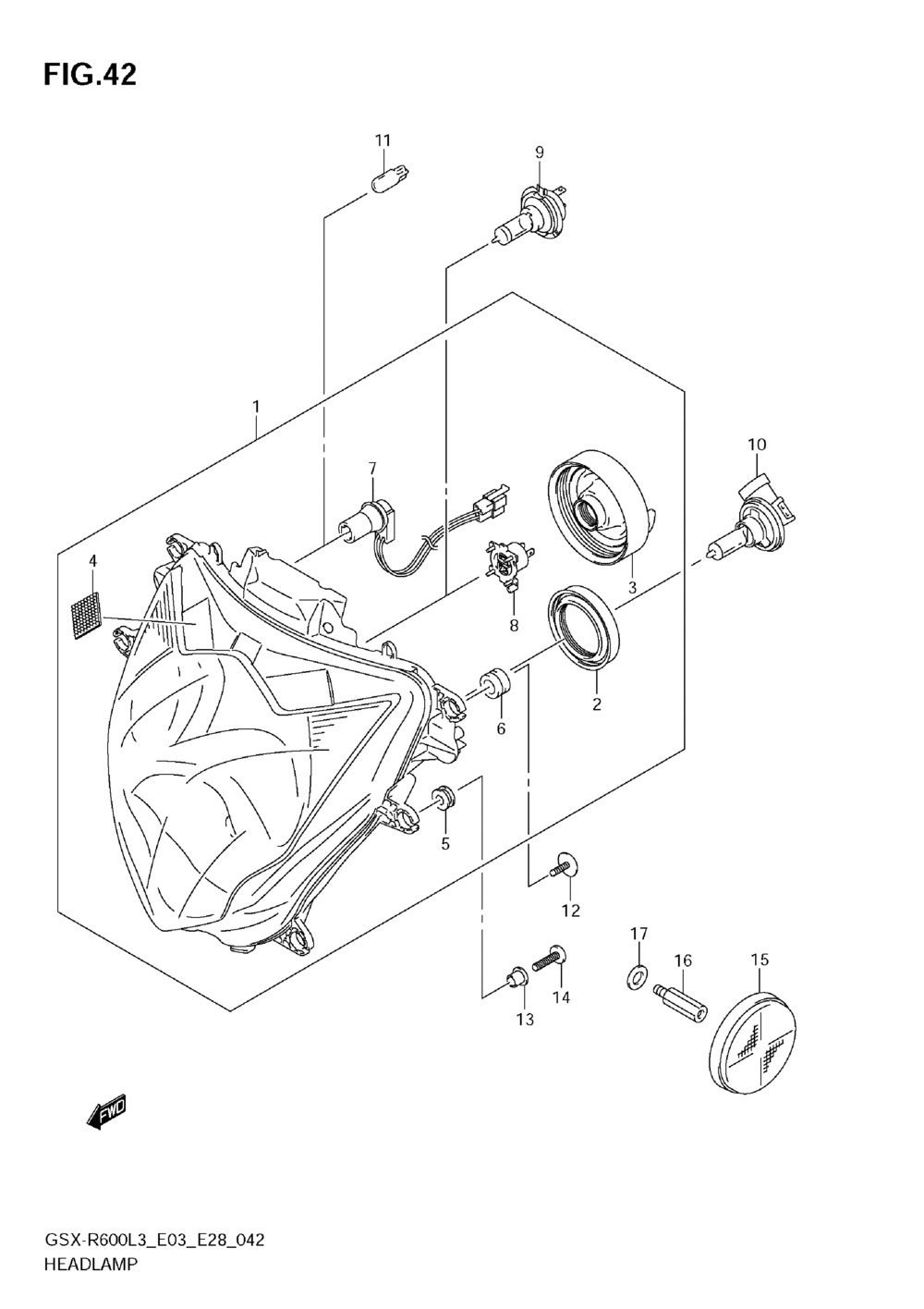 Headlamp (gsx-r600l3 e33)