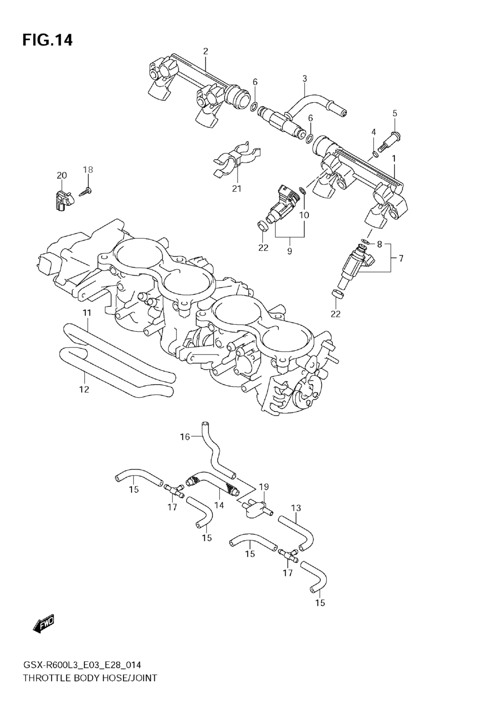 Throttle body hose_joint (gsx-r600l3 e03)