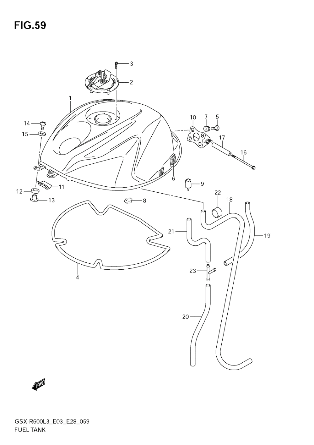 Fuel tank (gsx-r600l3 e28)