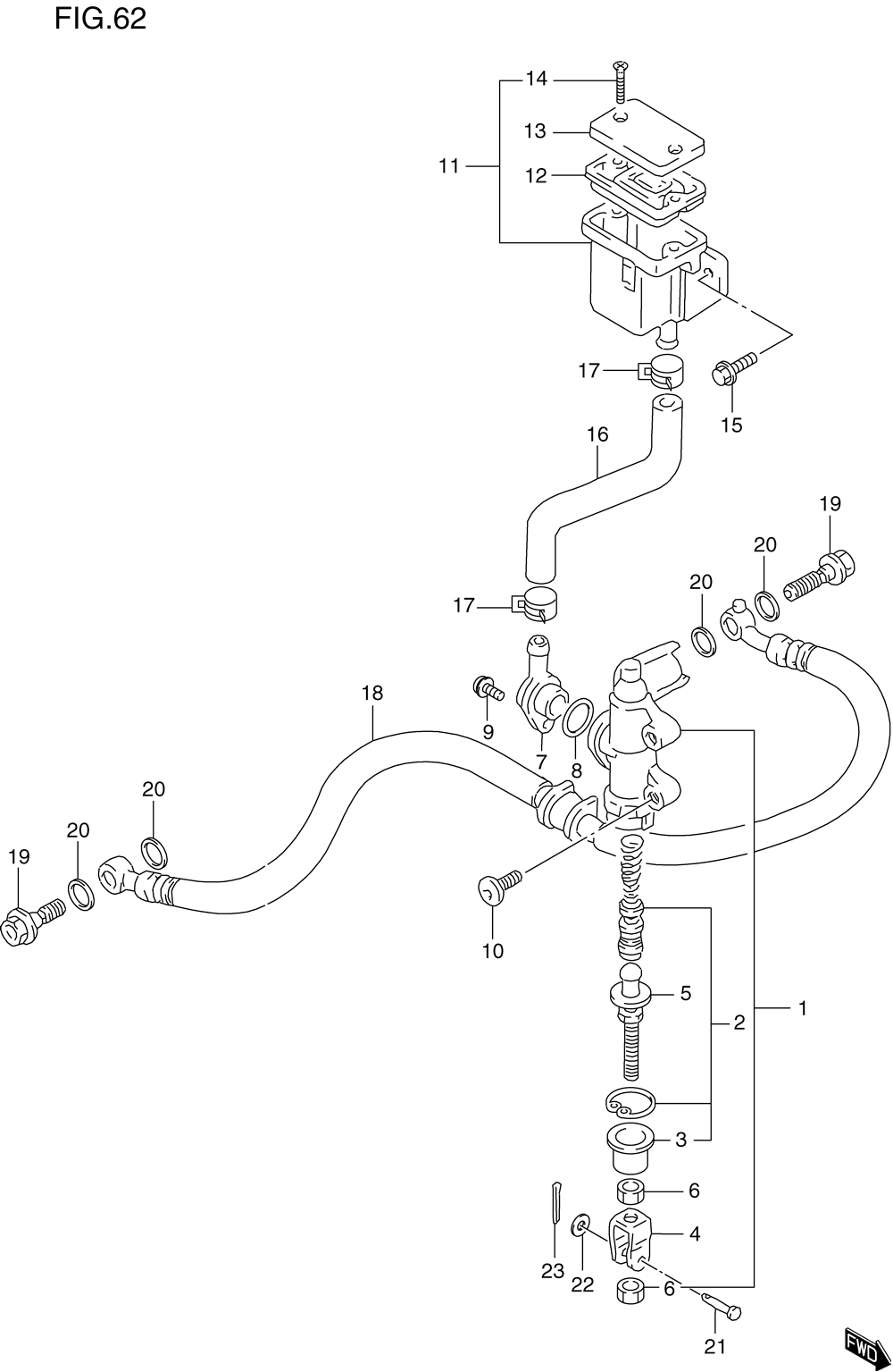 Rear master cylinder