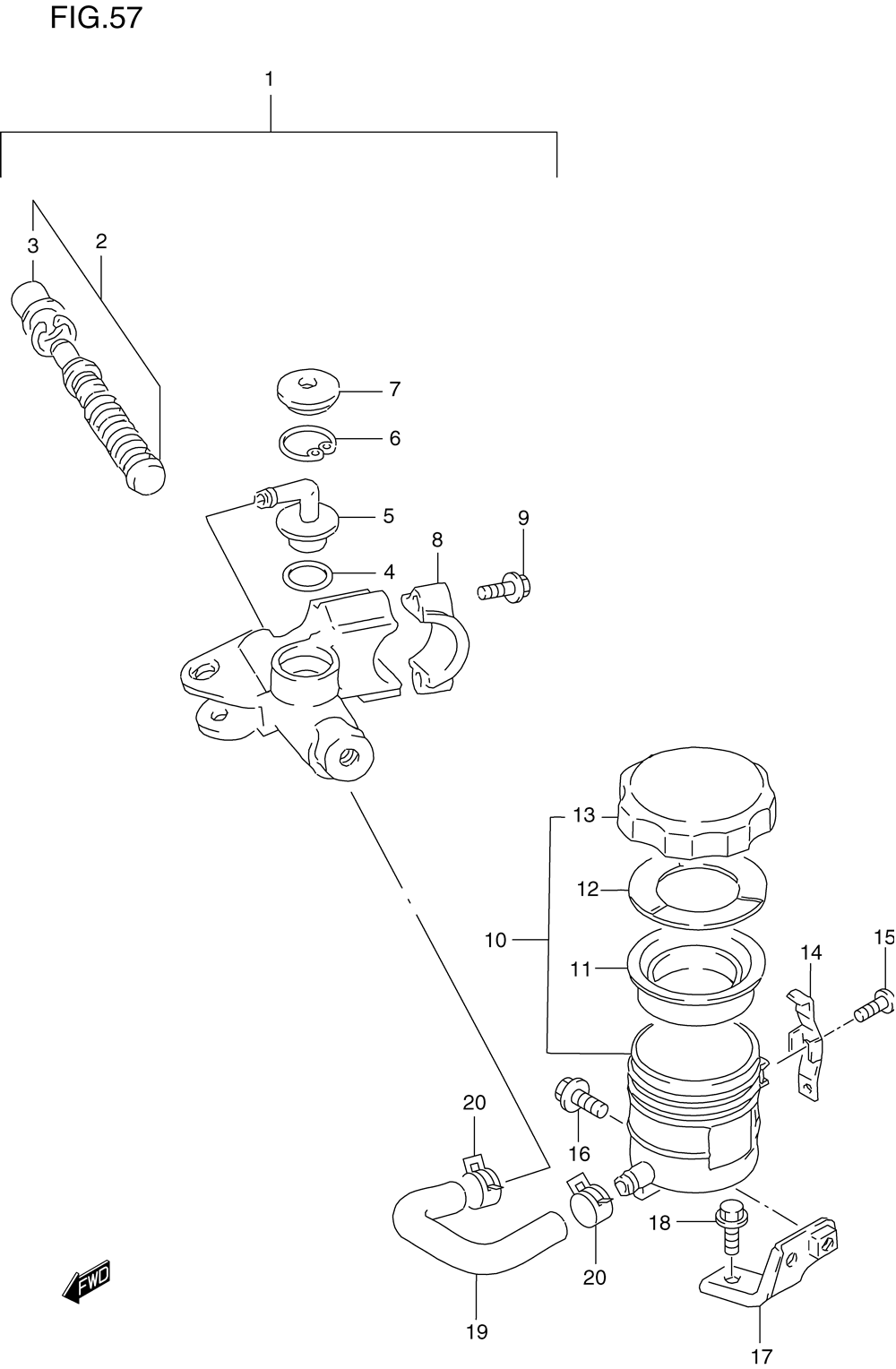 Front master cylinder