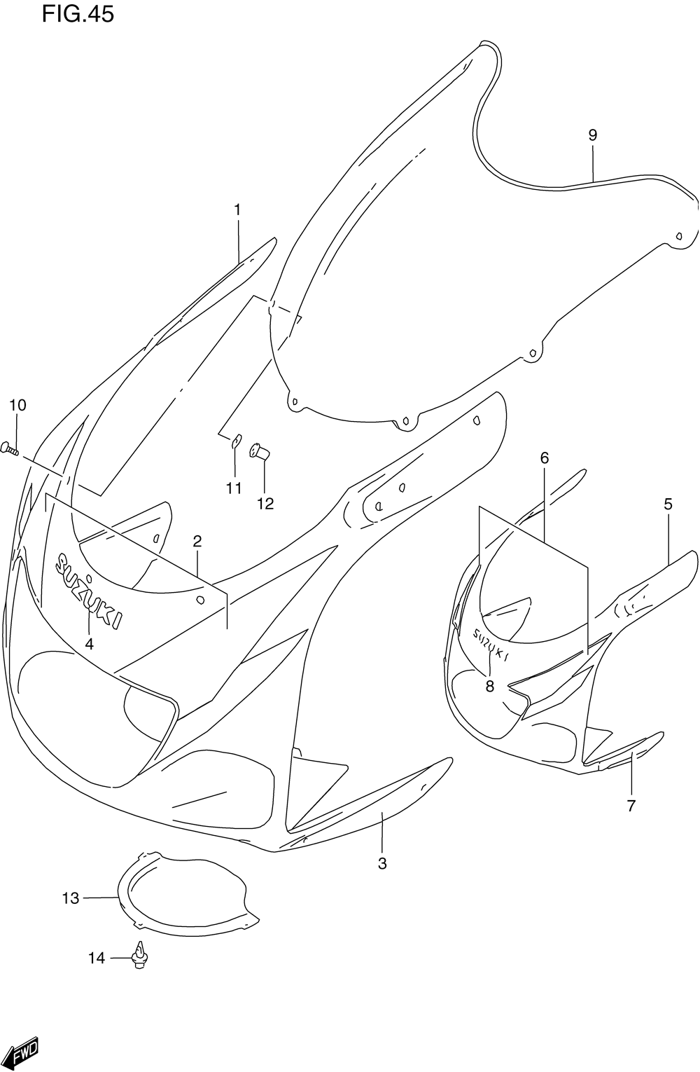 Cowling body (model v)