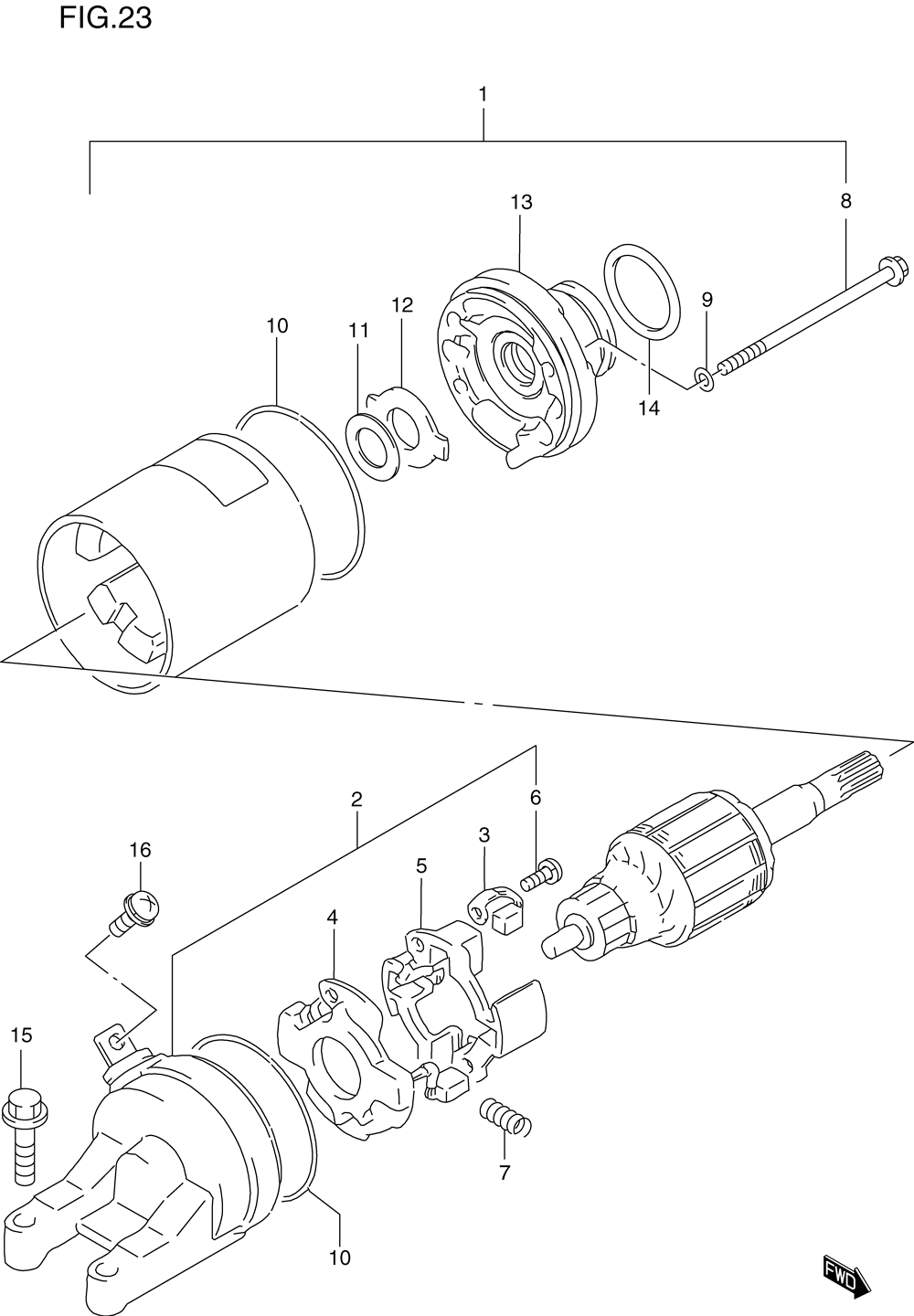 Starting motor (model v_w_x)