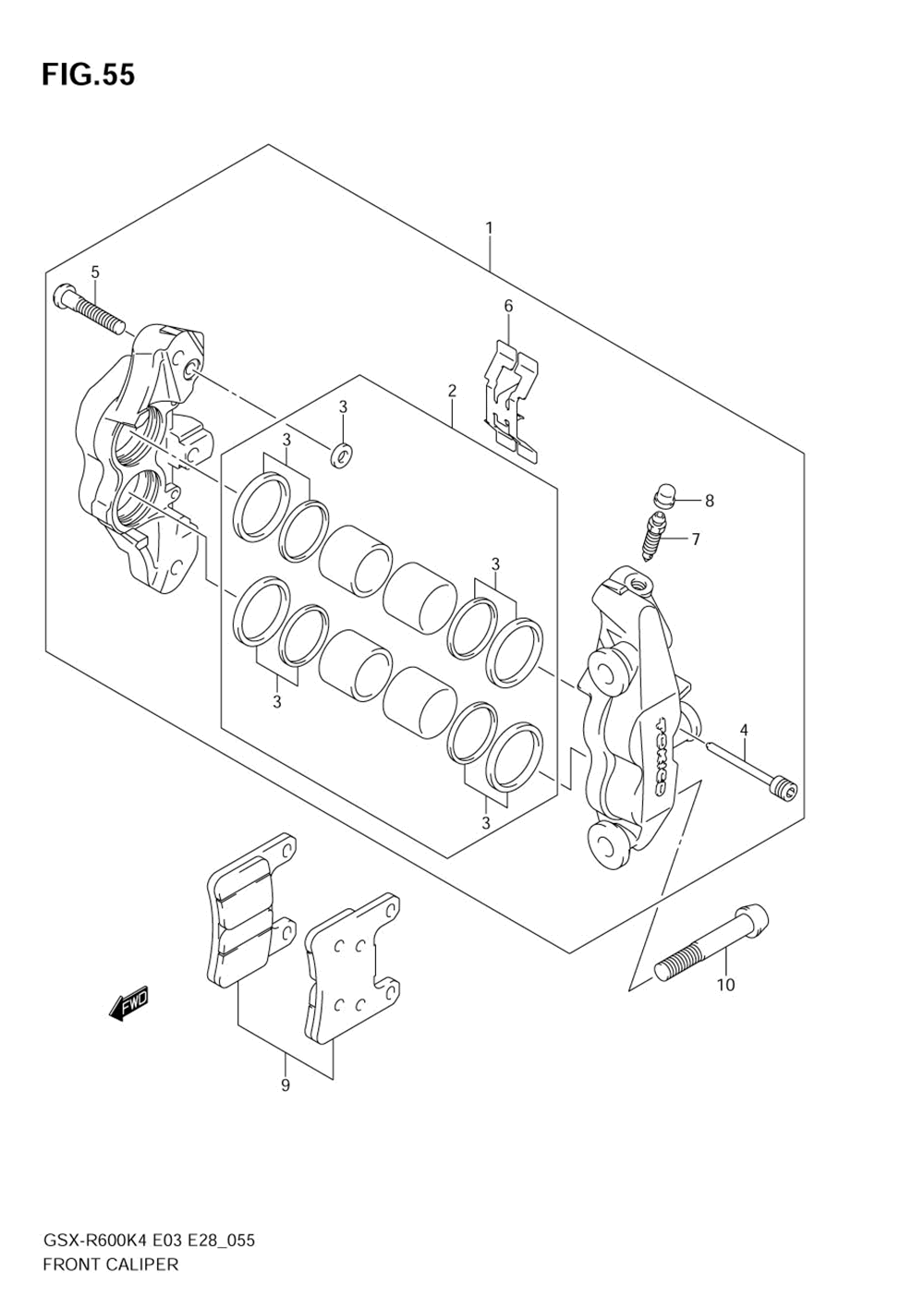 Front caliper (gsx-r600k4_k5)