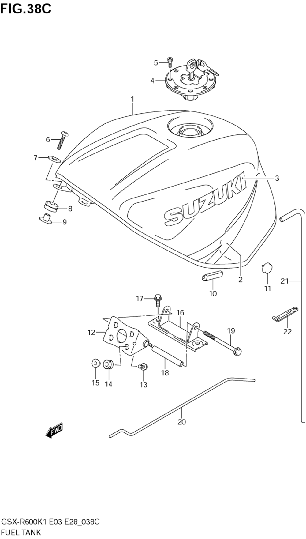 Fuel tank (gsx-r600k3)