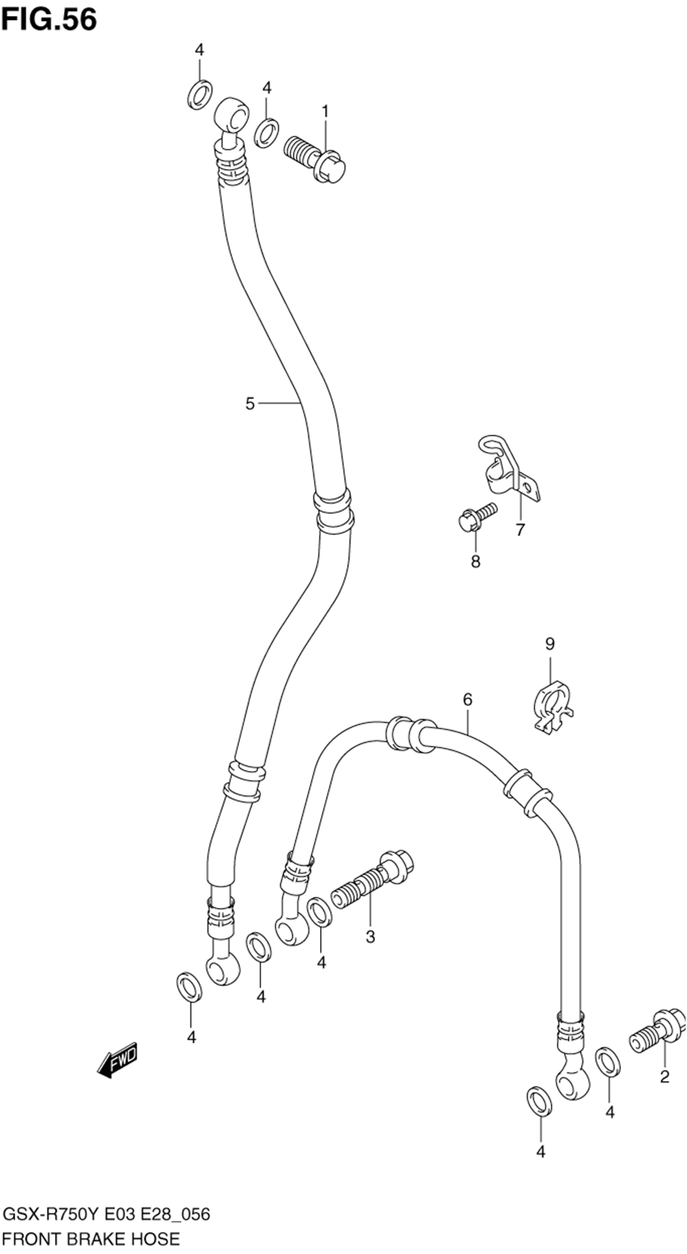 Front brake hose