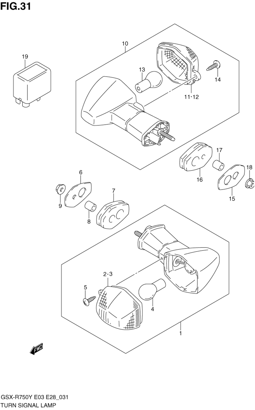 Turn signal lamp (model y_k1)