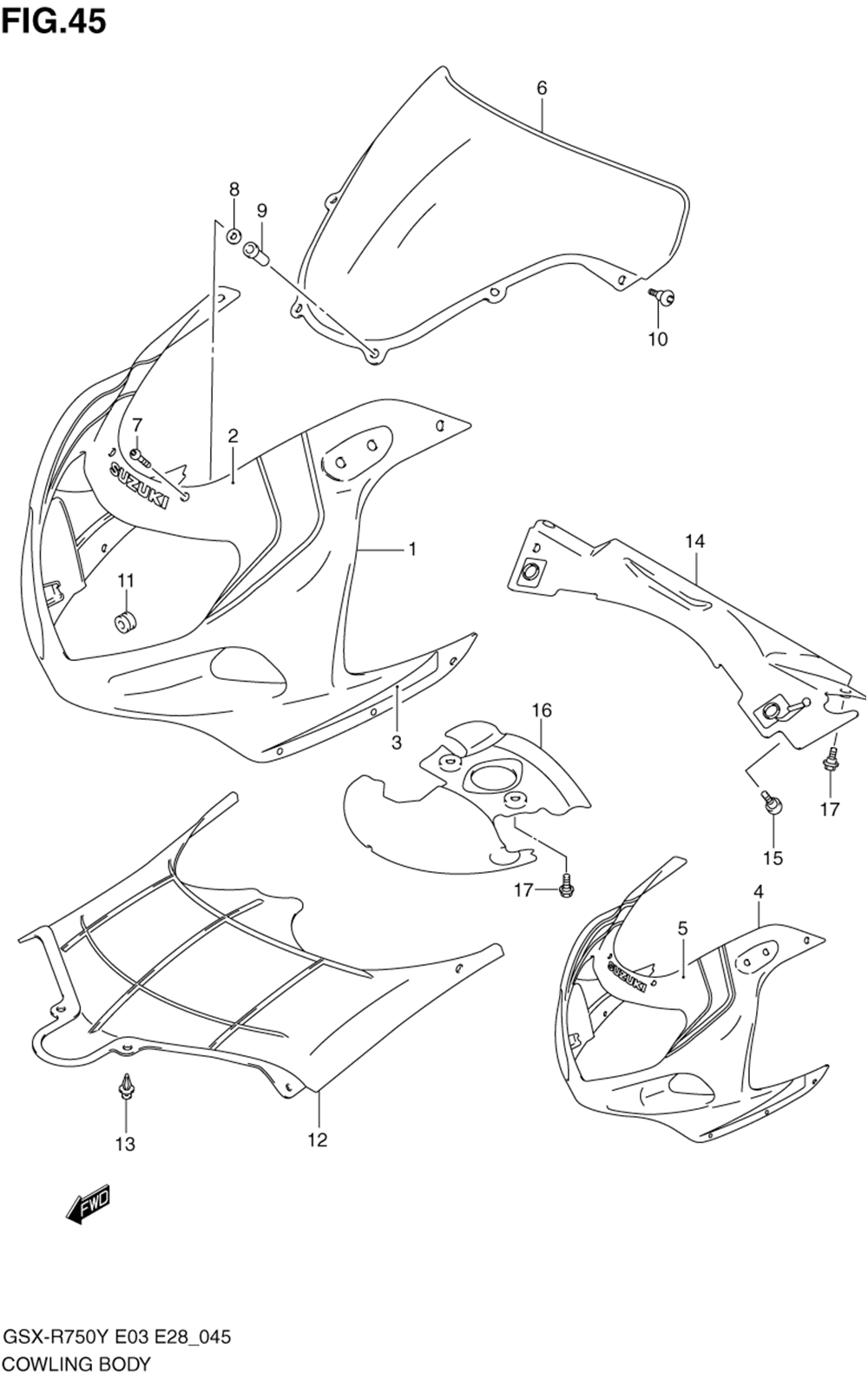 Cowling body (model y)