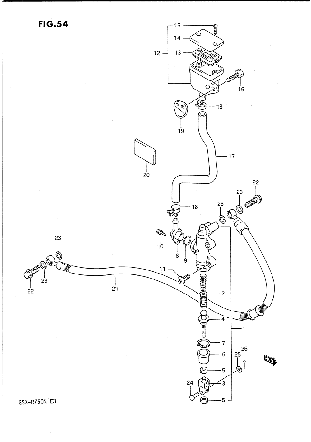 Rear master cylinder