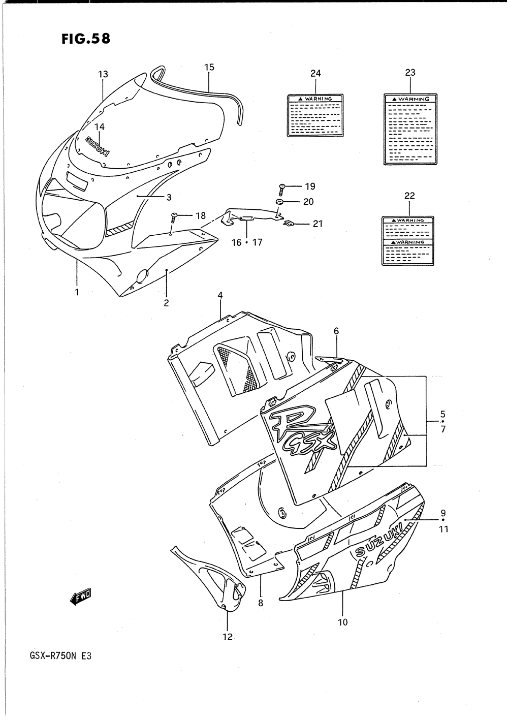 Cowling body (model n 3wc)