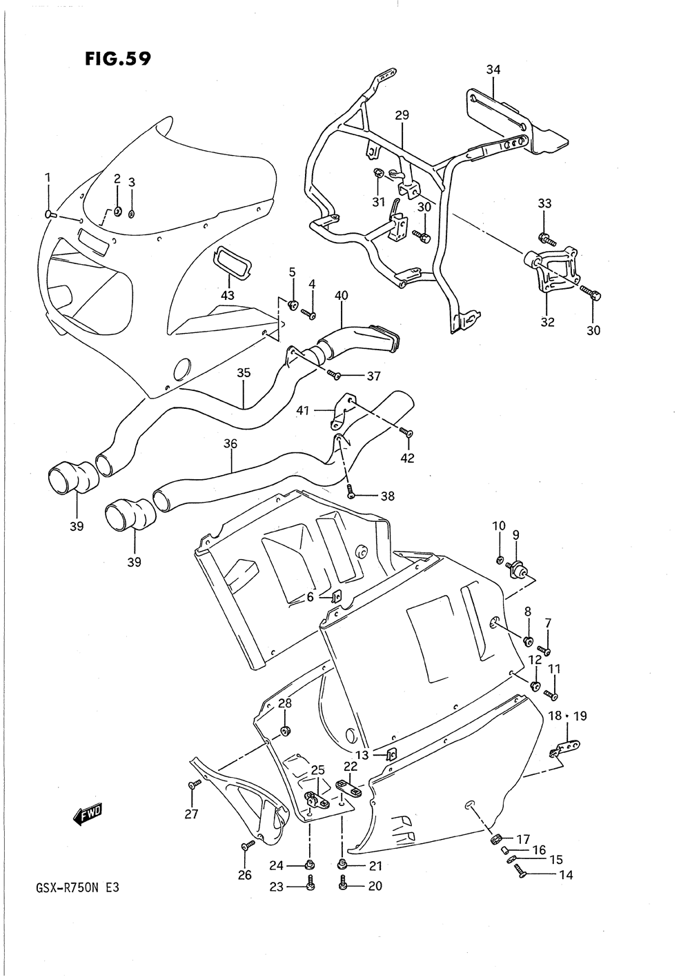 Cowling fitting set