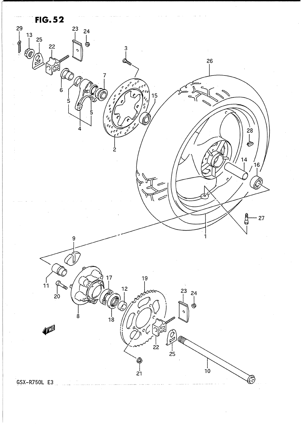 Rear wheel (model j_k)