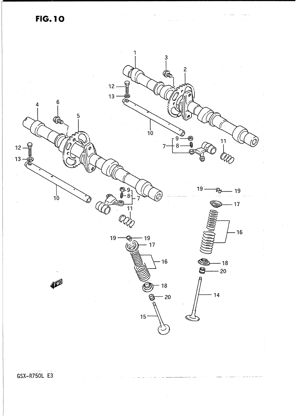 Cam shaft - valve (model j_k)