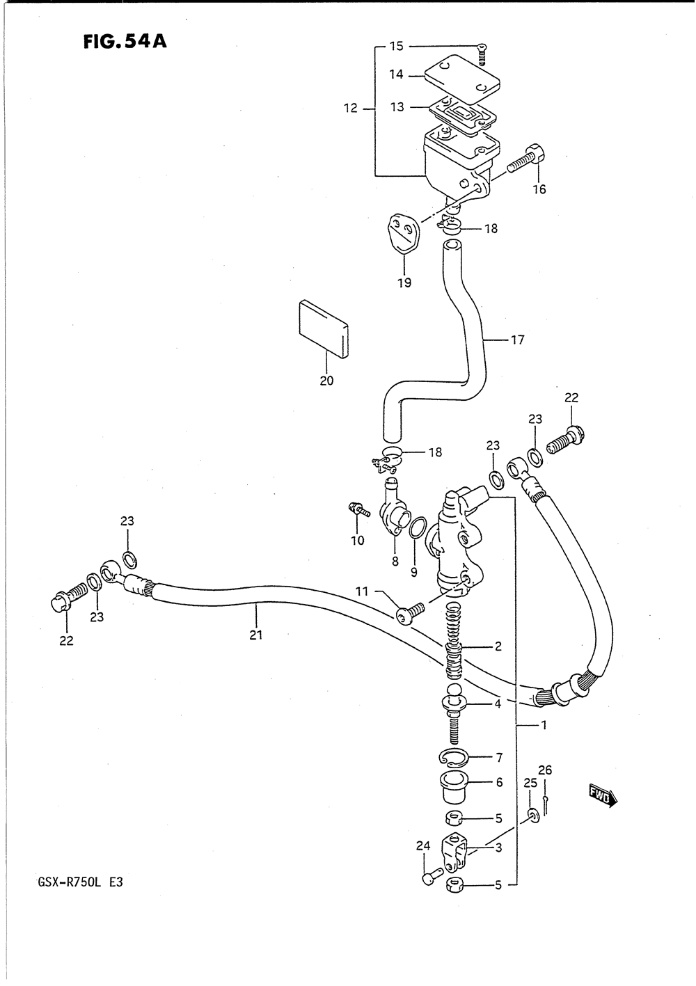 Rear master cylinder (model l)