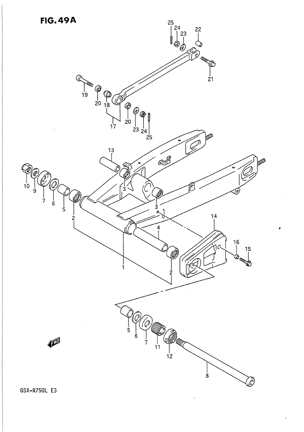 Rear swinging arm (model l)