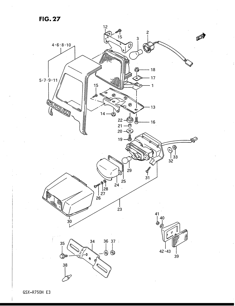 Tail lamp - license lamp