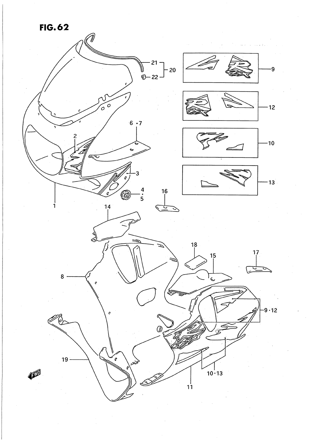 Cowling body parts (model s m18)