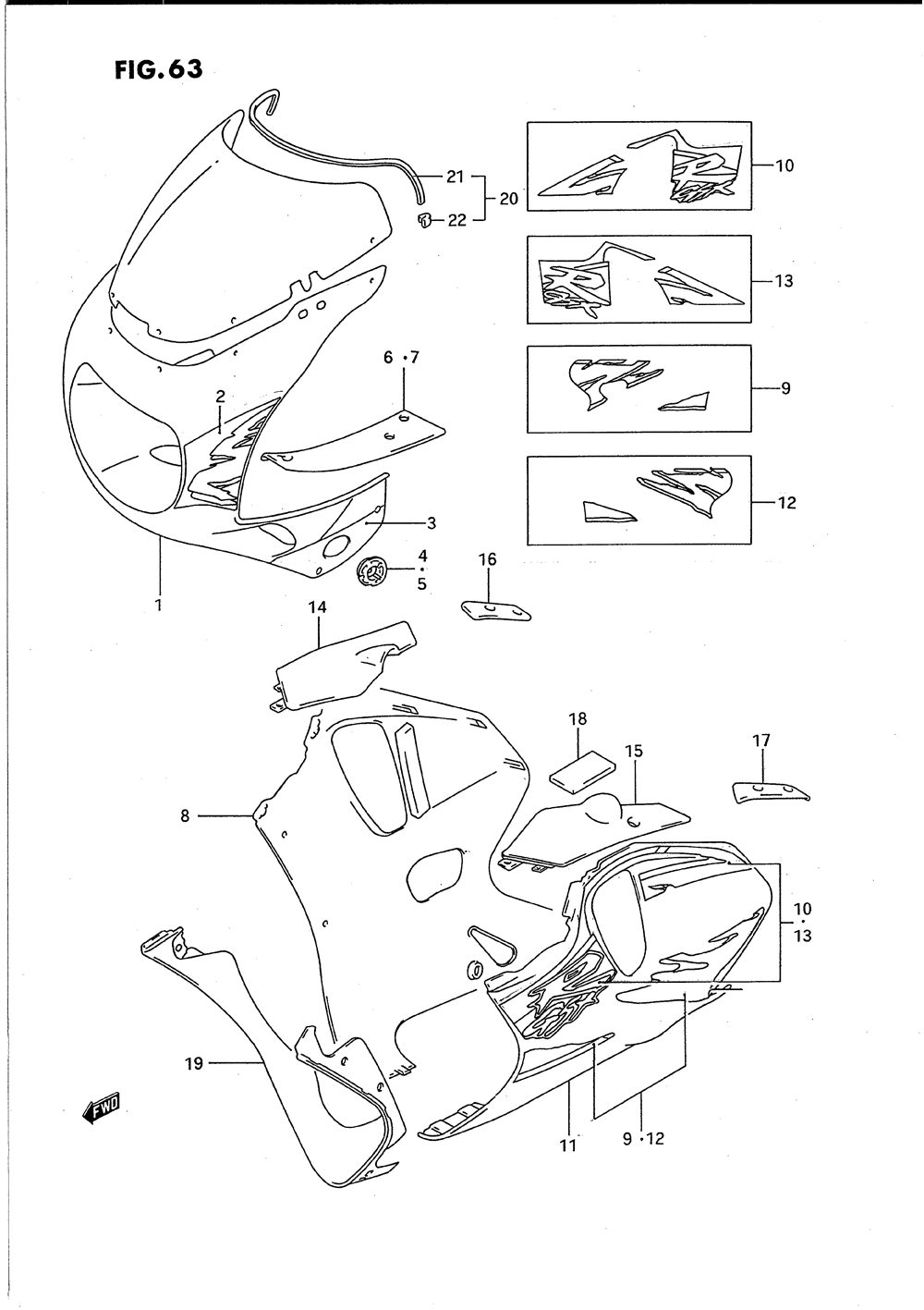 Cowling body parts (model s d4a)