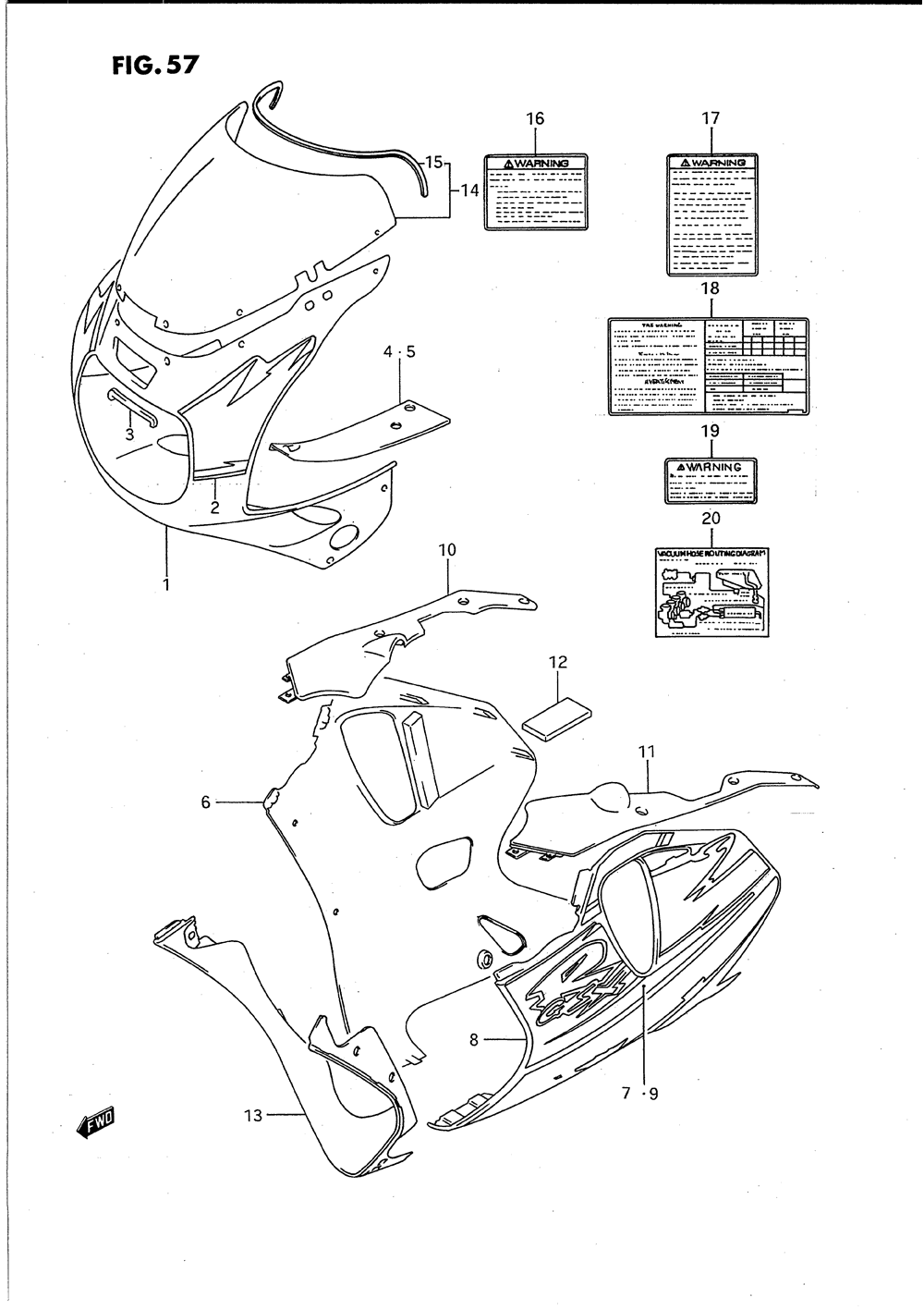 Cowling body parts (model p 1tu)