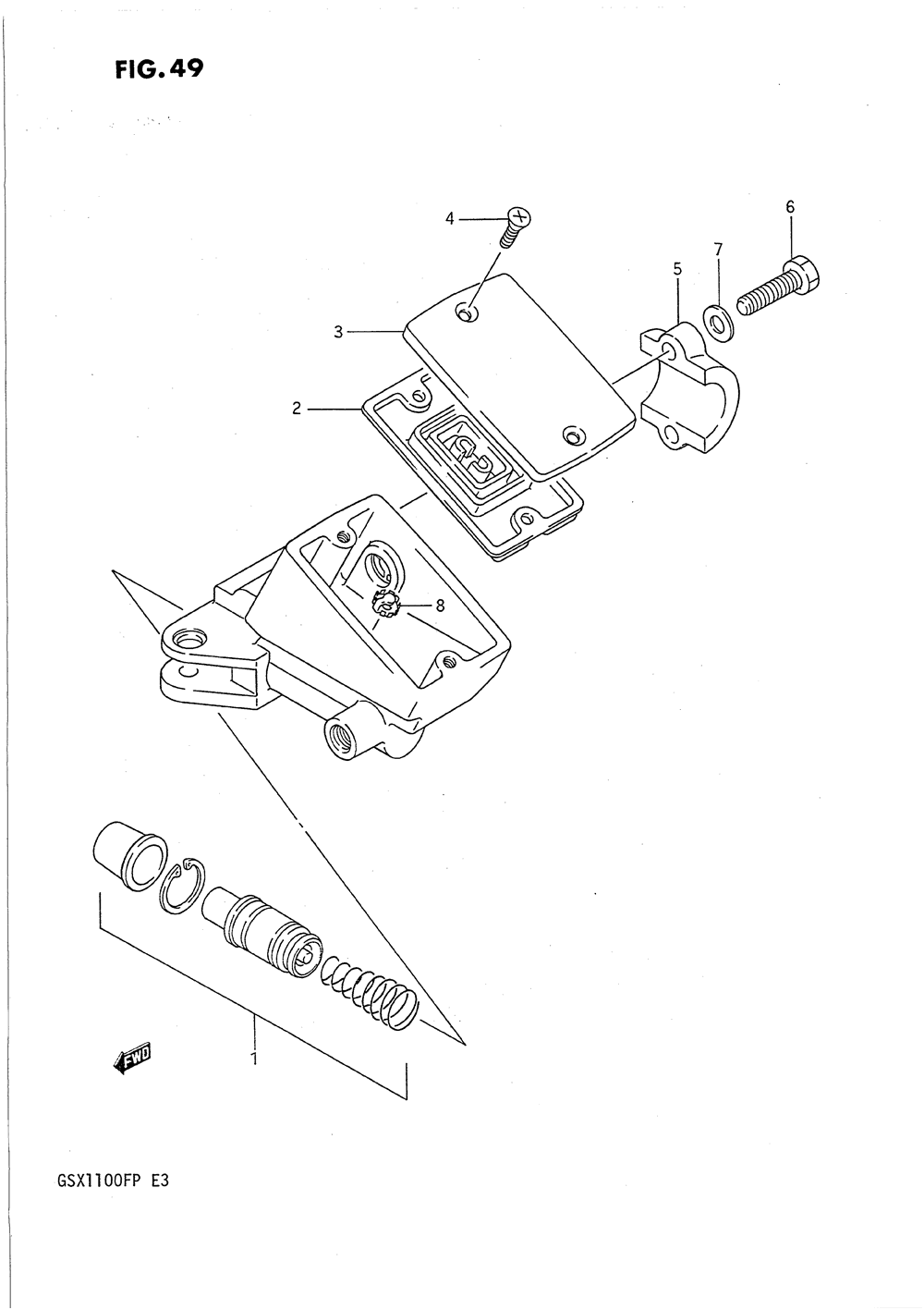 Front master cylinder (model j)