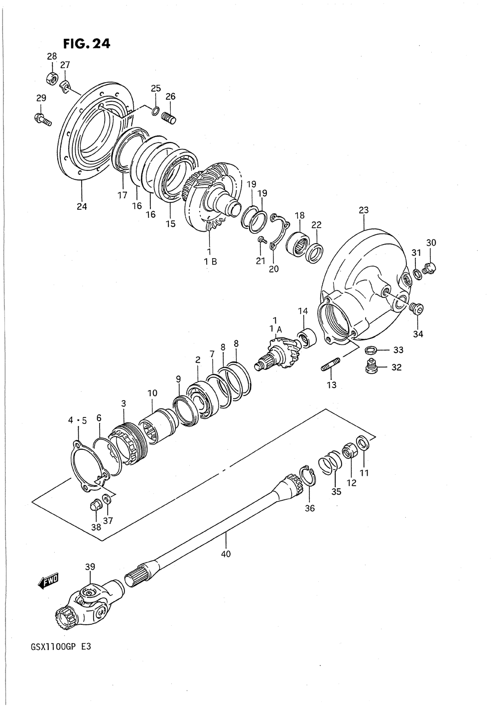 Propeller shaft - final drive gear