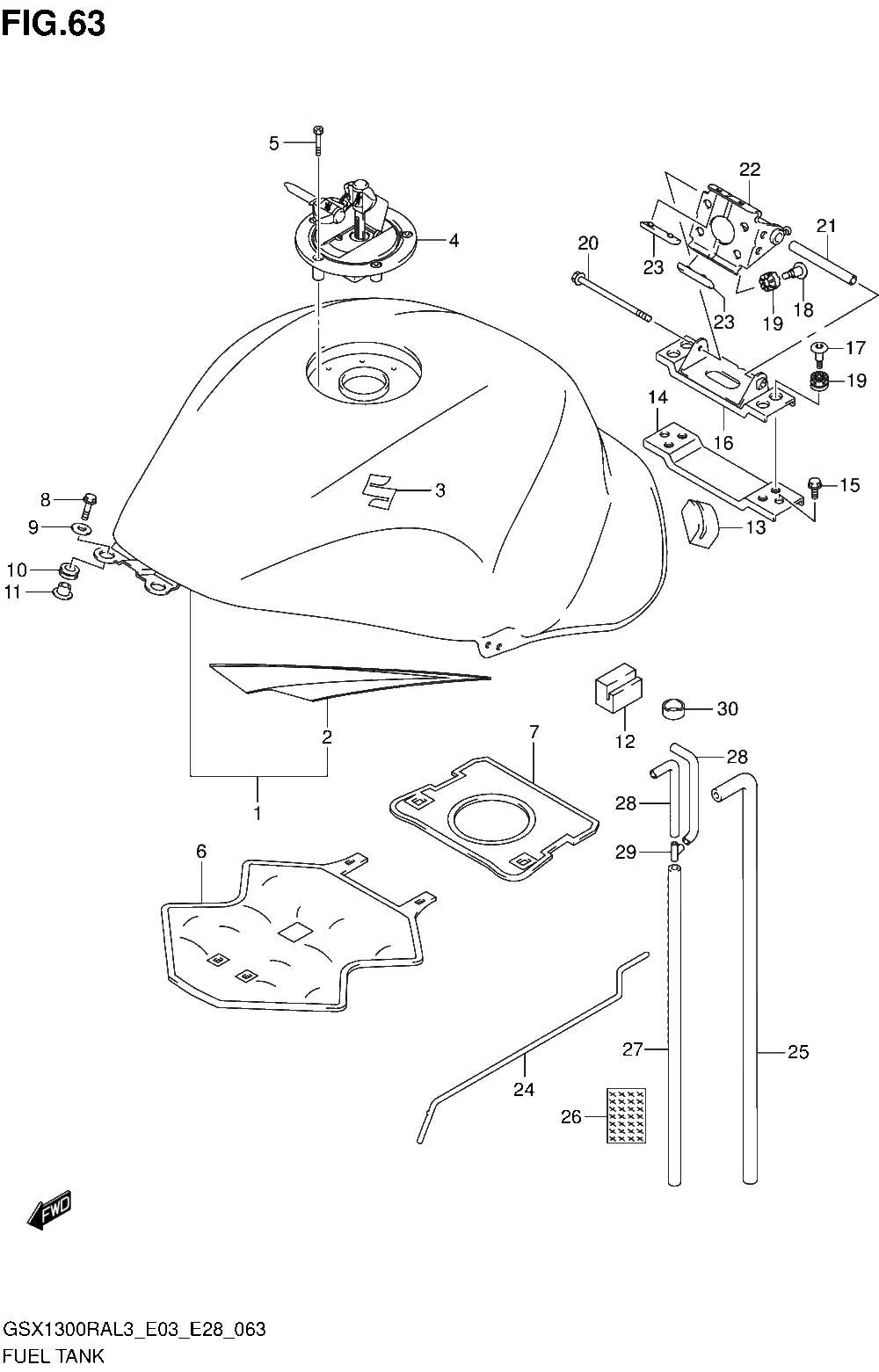 Fuel tank (gsx1300ral3 e03)