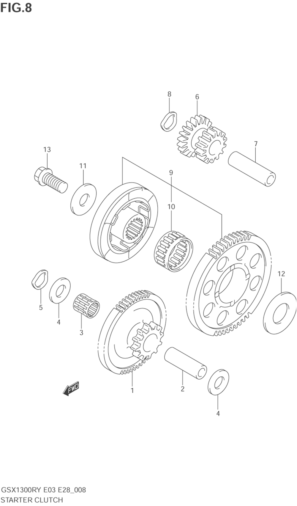 Starter clutch (model x_y_k1_k2)