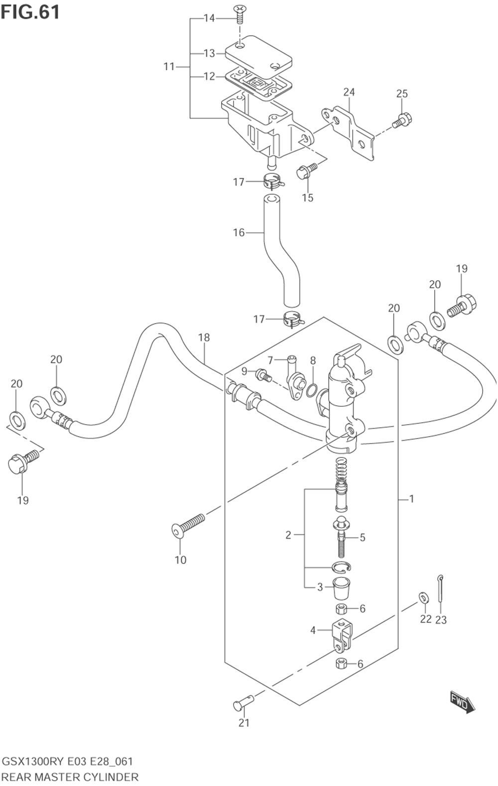 Rear master cylinder (model x_y_k1_k2)