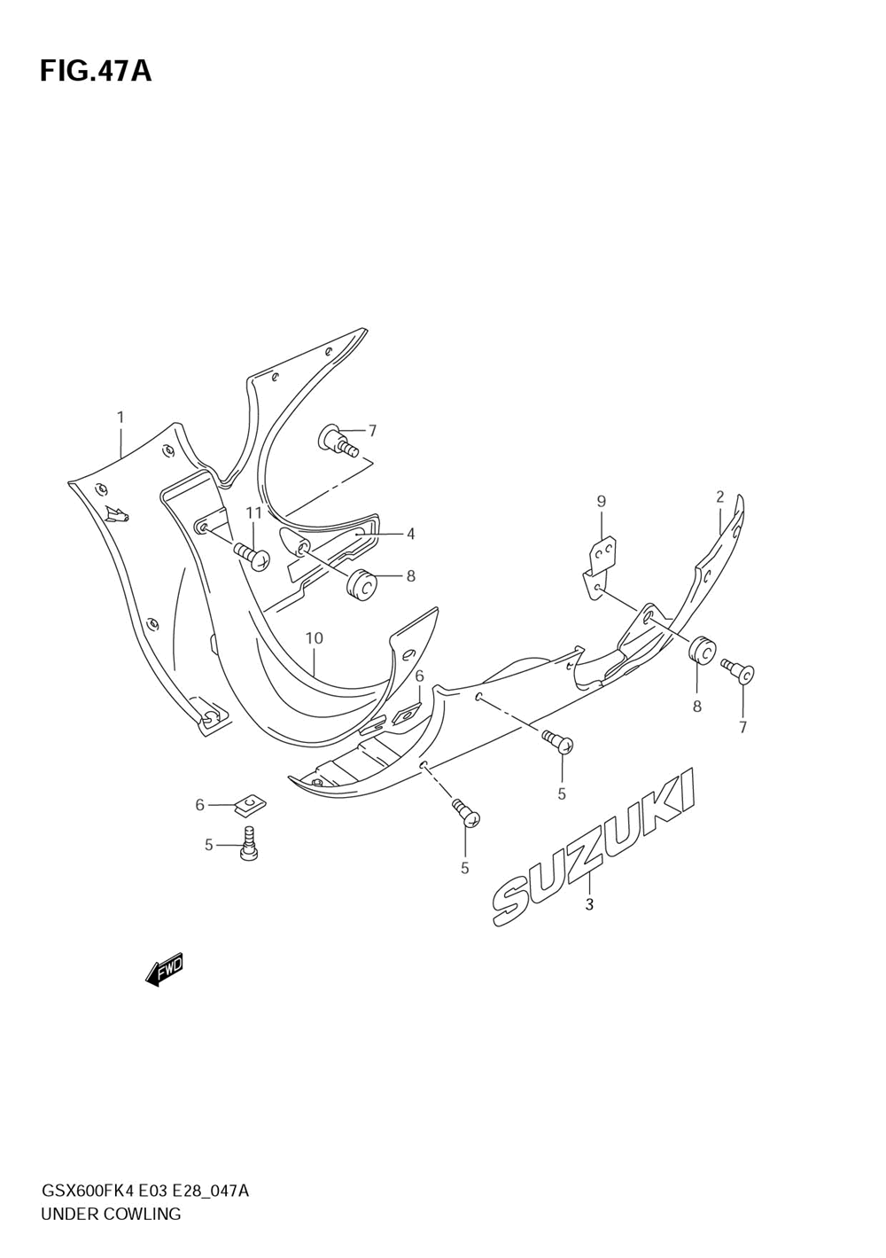 Under cowling (model k6)