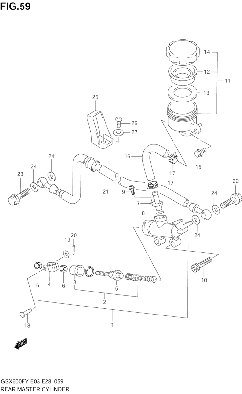 Rear master cylinder