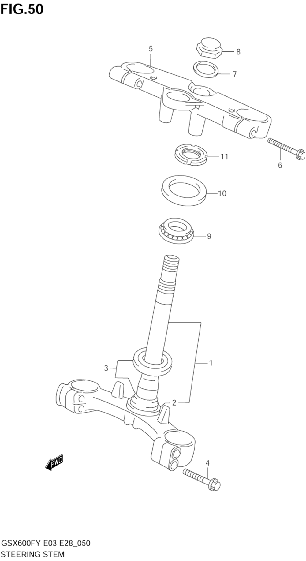 Steering stem (model w_x_y_k1_k2)