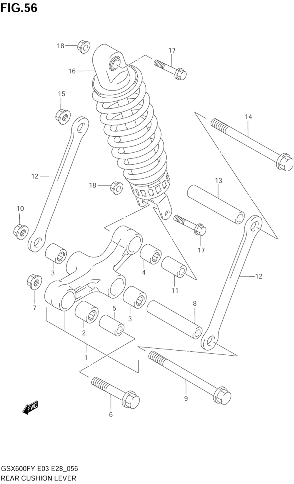 Rear cushion lever