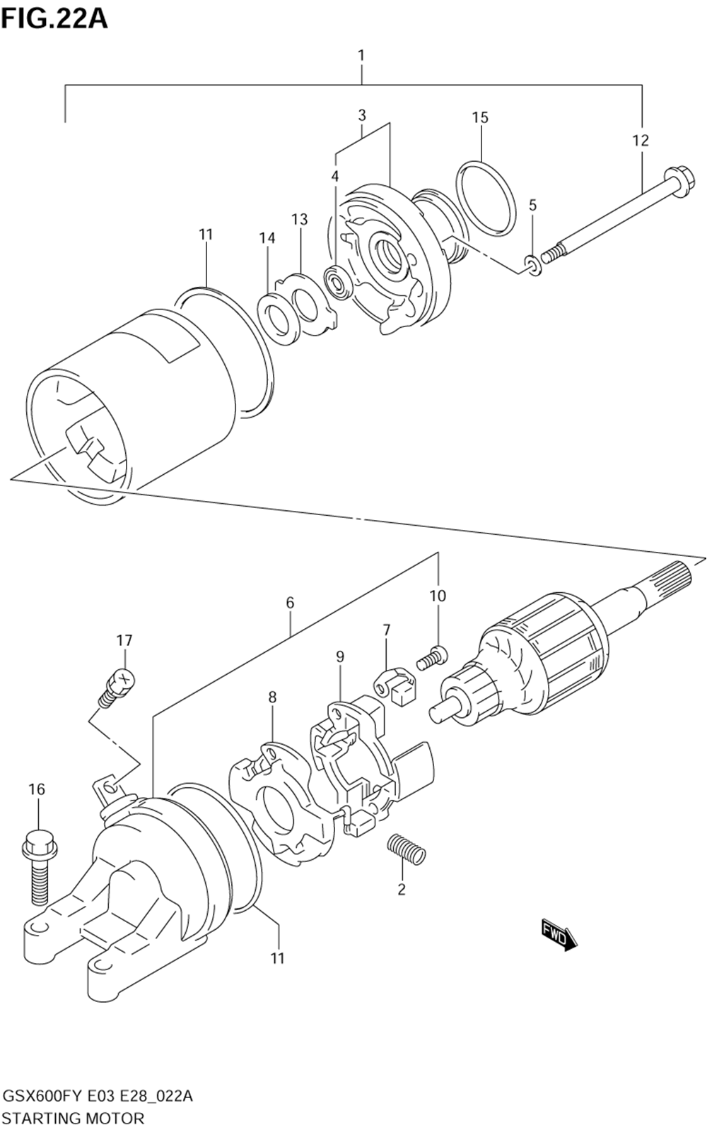 Starting motor (model k1_k2_k3)