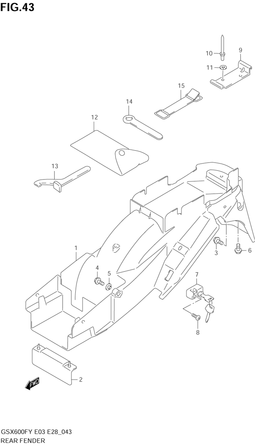 Rear fender (model w_x_y_k1_k2)