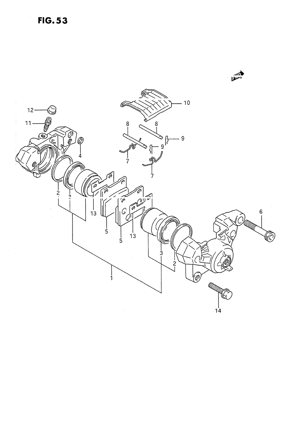 Rear caliper (model j)