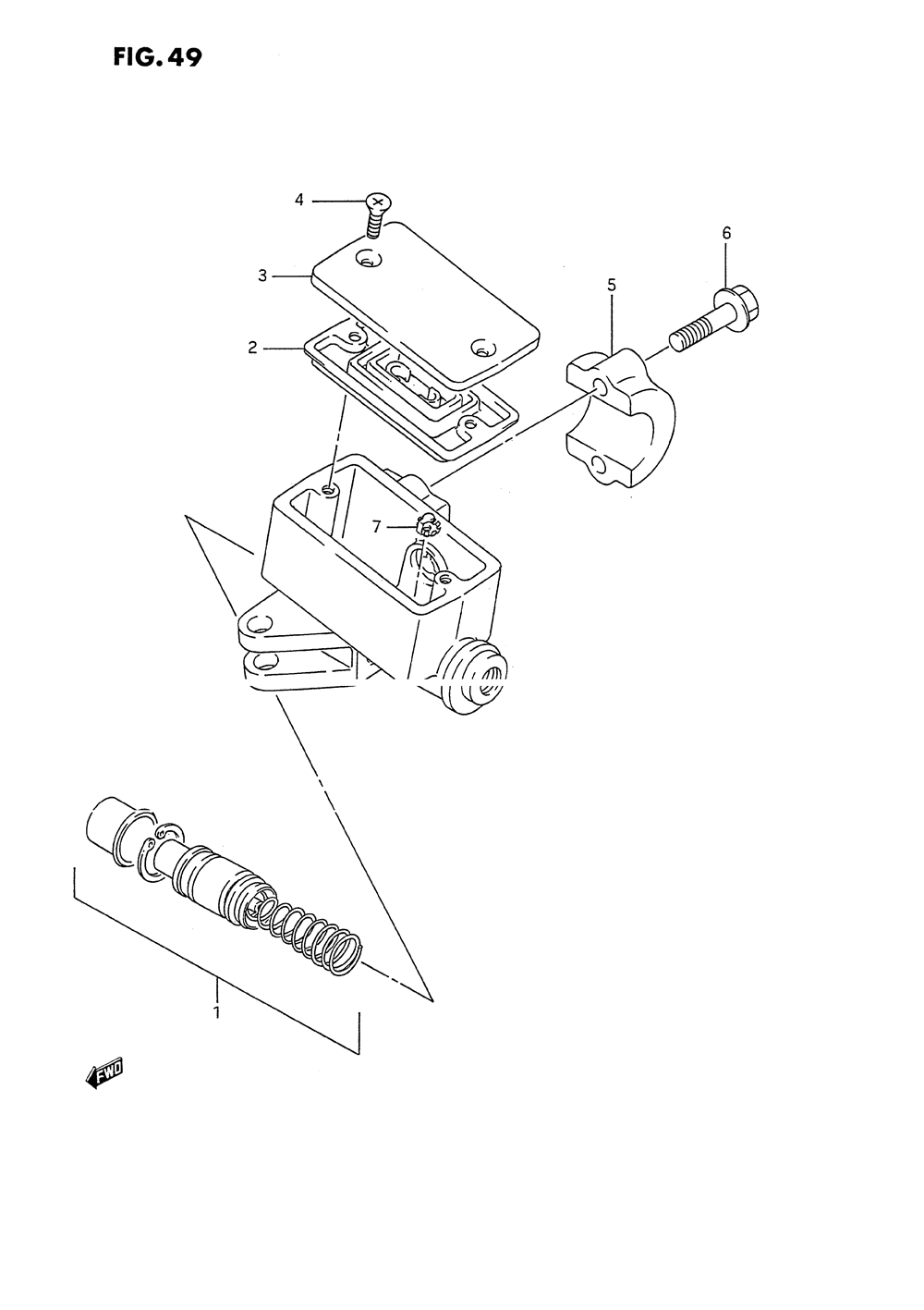 Front master cylinder (model j)