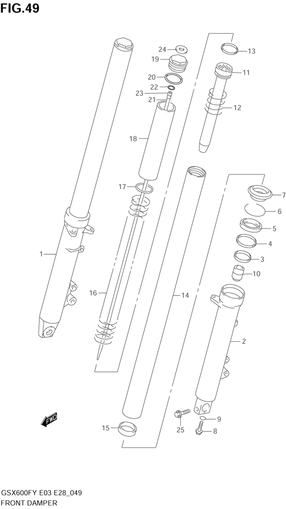 Front damper (model w_x_y_k1_k2)