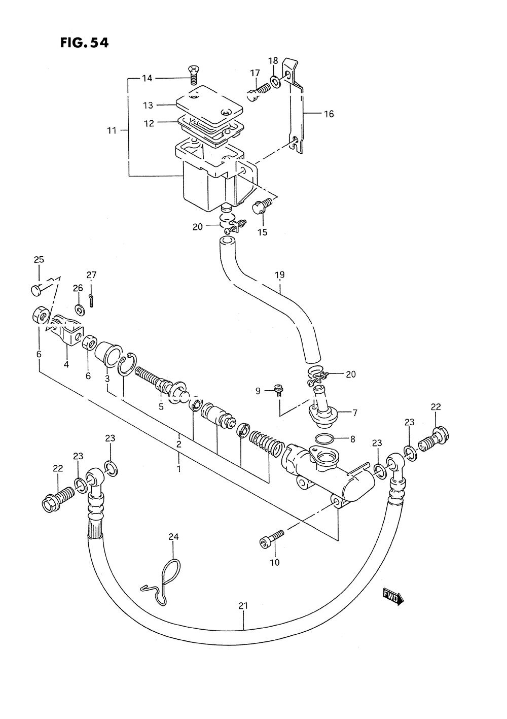 Rear master cylinder