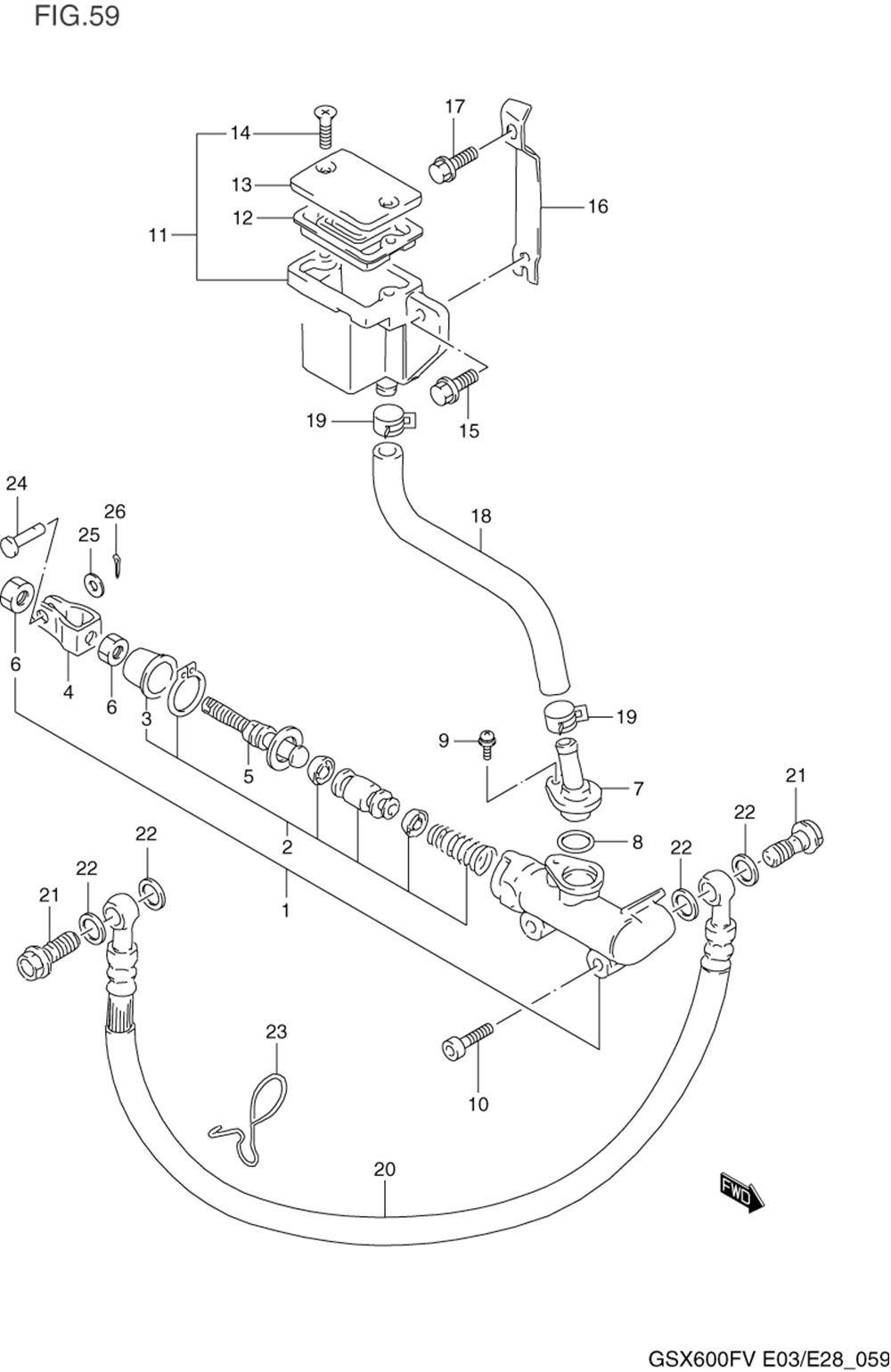 Rear master cylinder