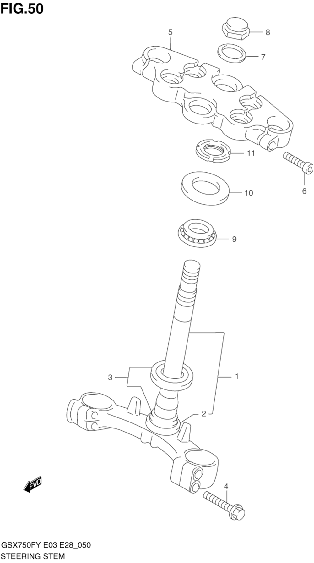 Steering stem (model w_x_y_k1_k2)