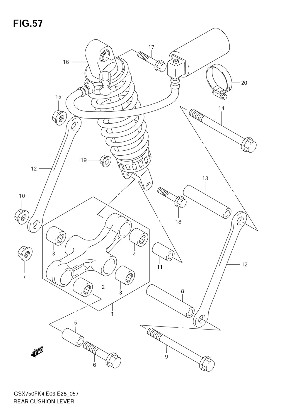 Rear cushion lever