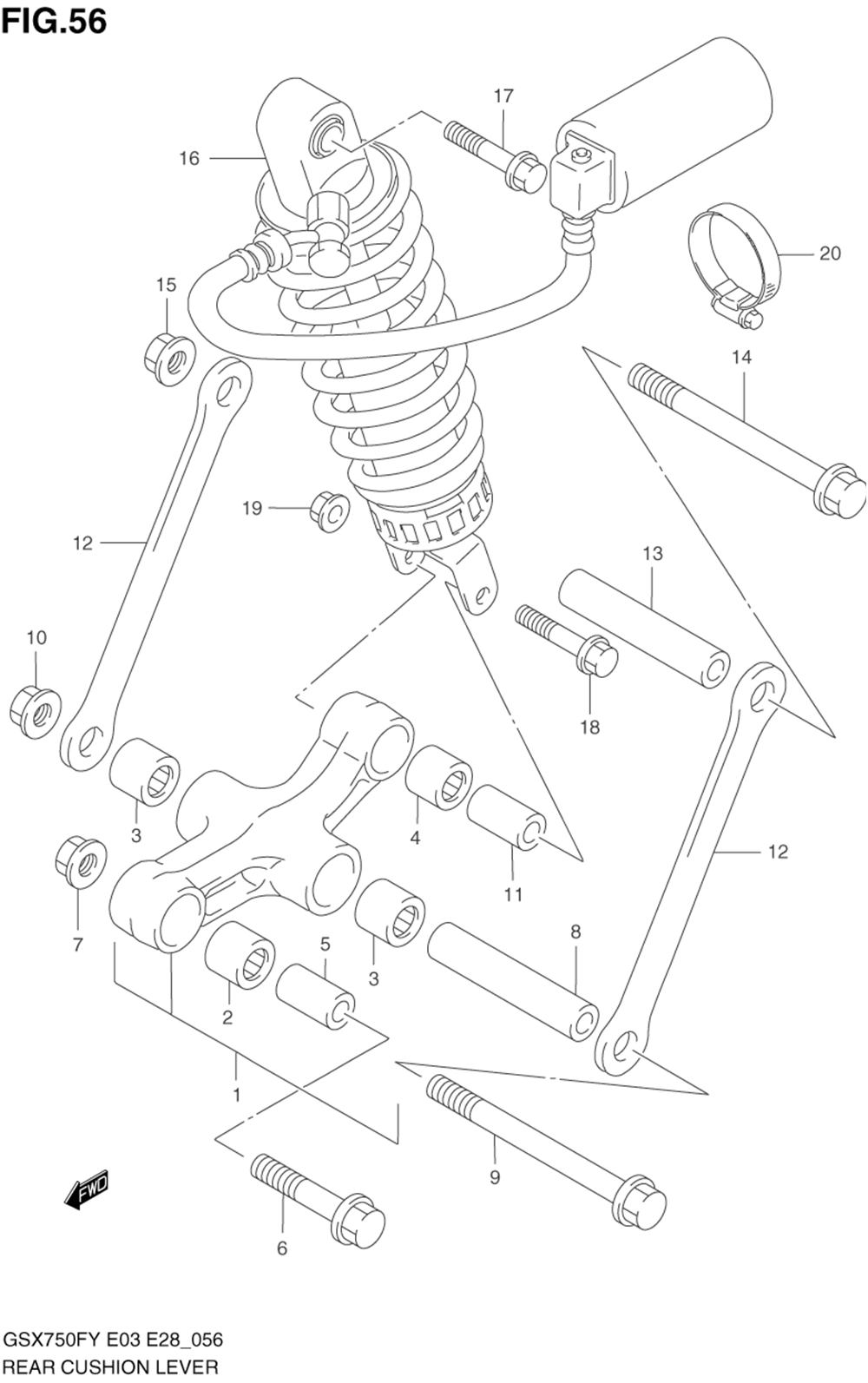 Rear cushion lever