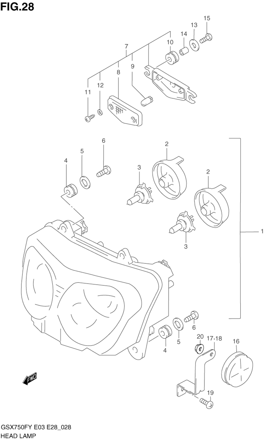 Headlamp (model w_x_y_k1_k2)