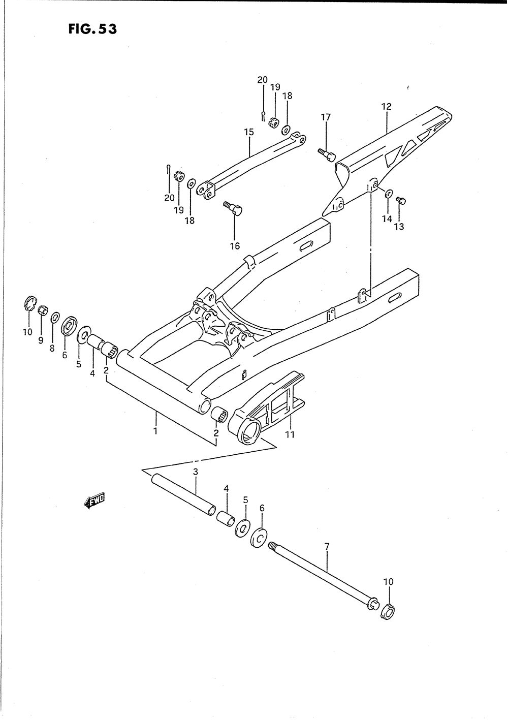 Rear swinging arm