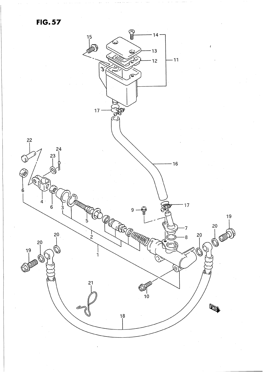 Rear master cylinder