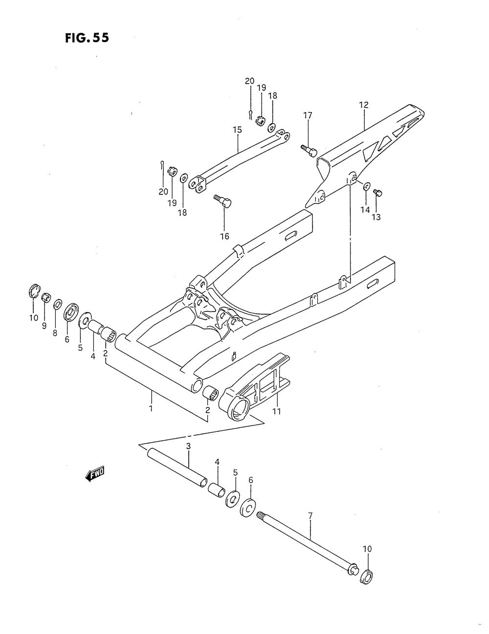 Rear swinging arm