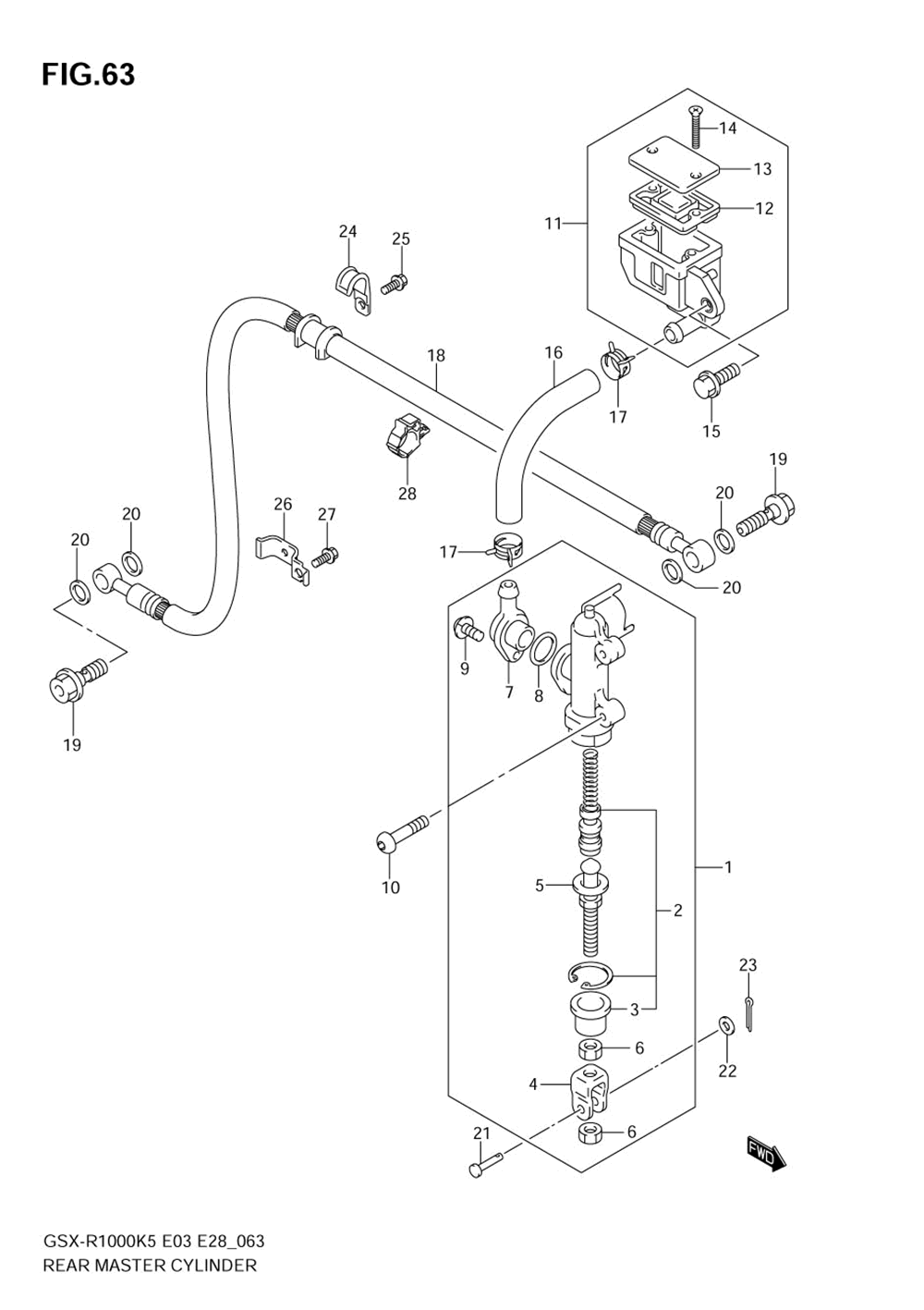 Rear master cylinder