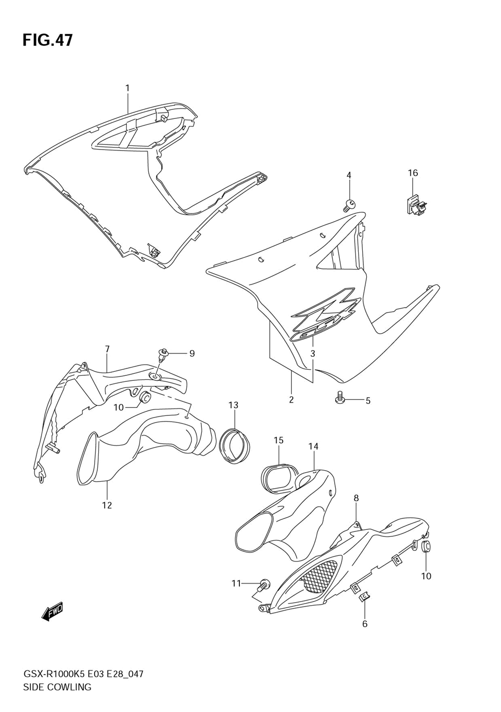 Side cowling (model k5)