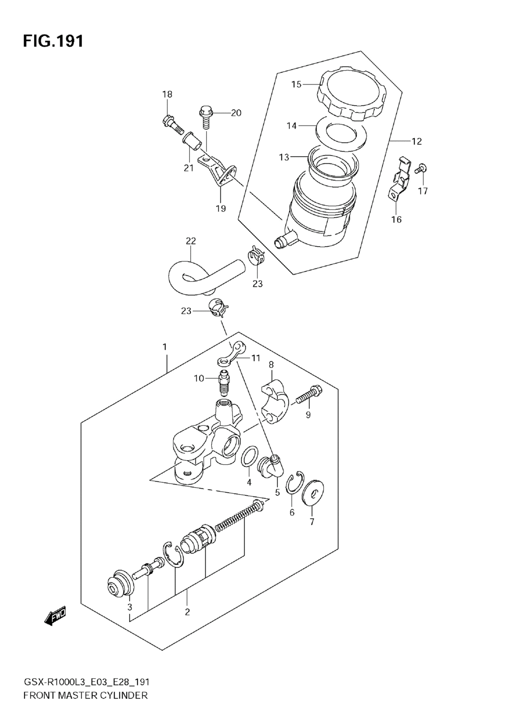 Front master cylinder